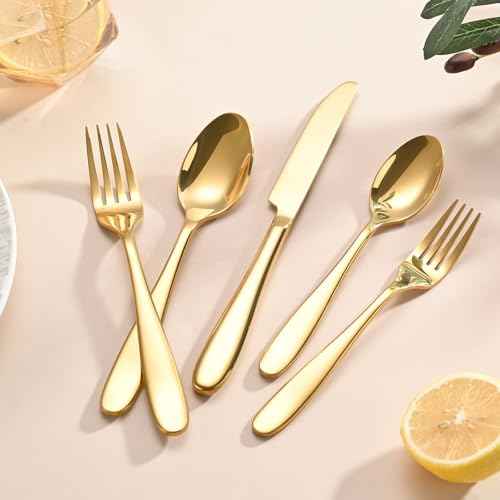 20 Piece Gold Silverware Set (20 Count)