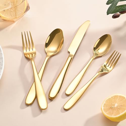 40 Piece Gold Silverware Set (40 Count)