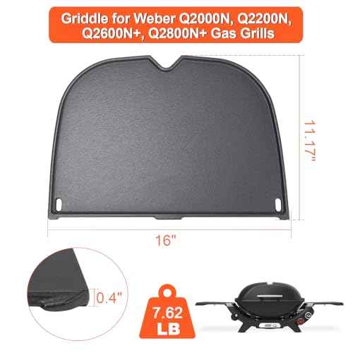 Cast Iron Griddle for Weber Q2000N