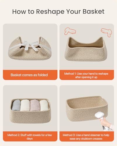 Small Woven Storage Basket for Organizing (3 Count)