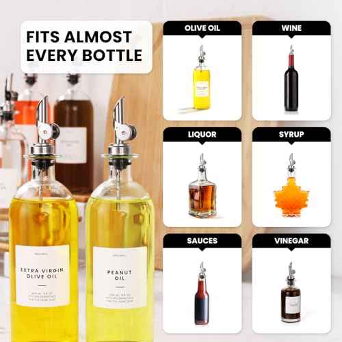 Liquor Pour Spout Made of Stainless Steel with Automatic Anti (4 Count)