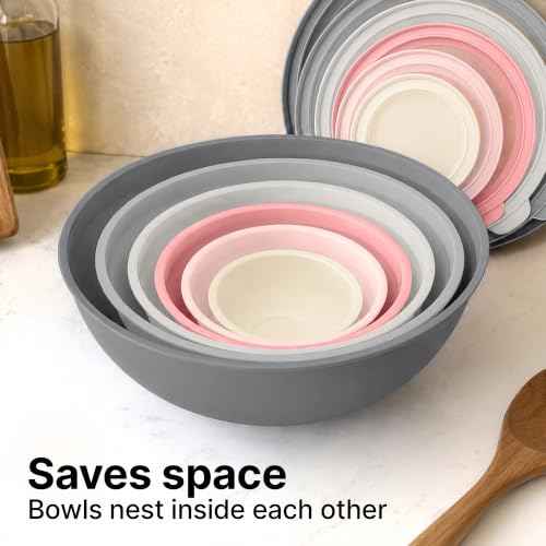 12 Piece Plastic Mixing Bowls with Lids Set (452.48 Count)