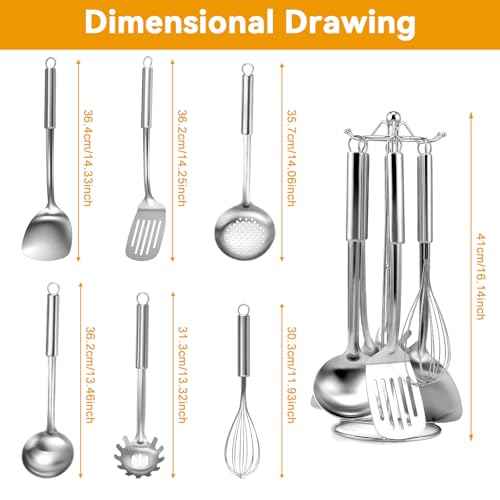 Stainless Steel Kitchen Cooking Utensils Set of 7 (7 Count)