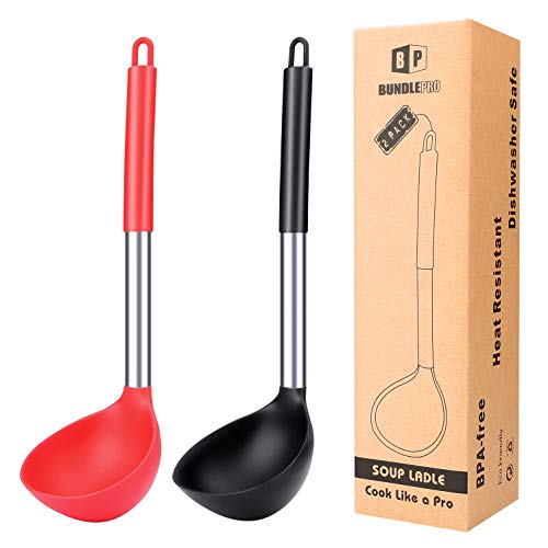 Silicone Soup Ladle Spoon Kitchen Utensils (2 Count)