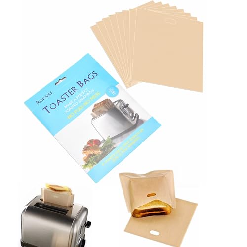 8 Pack Non Stick Toaster Sandwich Bags Reusable and Heat Resistant Easy to Clean (8 Count)