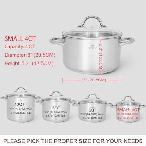 Small Stock Pot 4 Quart Nickel Free Stainless Steel