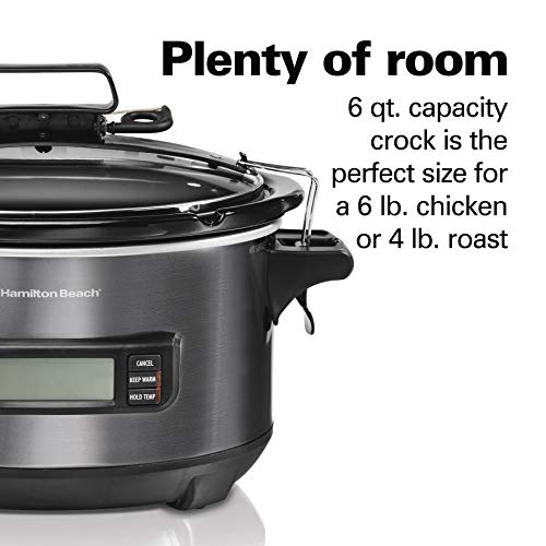 Portable 6 Quart Set & Forget Programmable Slow Cooker