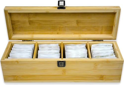 Bamboo Tea Organizer Box Chemical Free Eco