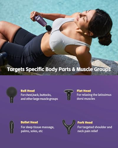 2-in-1 Detachable Muscle Massage Gun Deep Tissue with Extension Handle