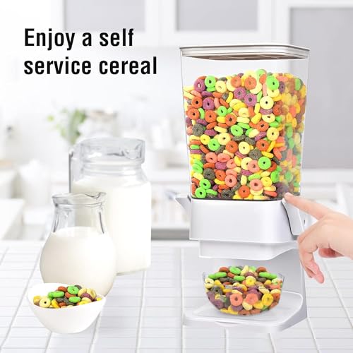 Cereal Dispenser Countertop Large Cereal Containers Storage White (3 Count)