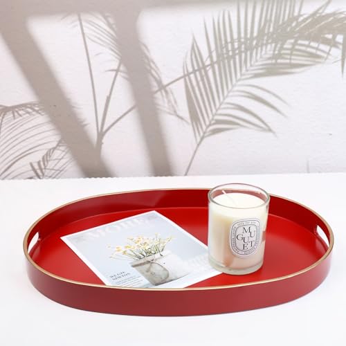 Red Plastic Serving Tray for Ottoman