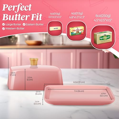 Extra Large Ceramic Butter Dish with Lid