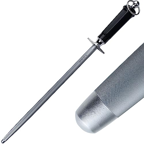 Sharpening Steel Knife Sharpener Rod Round 12 IN Honing Steel for Knife