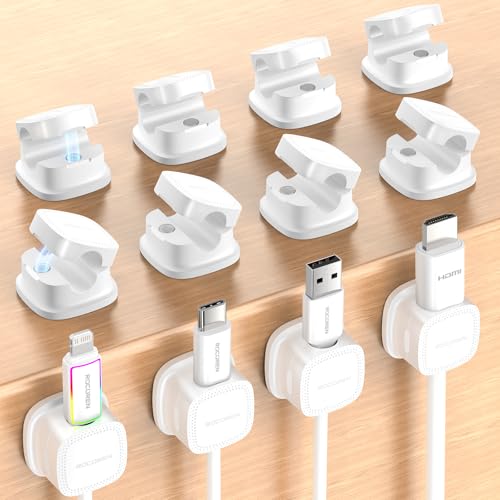 12‑Pack Magnetic Smooth Adjustable Cable Clips Cord Organizer (12 Count)