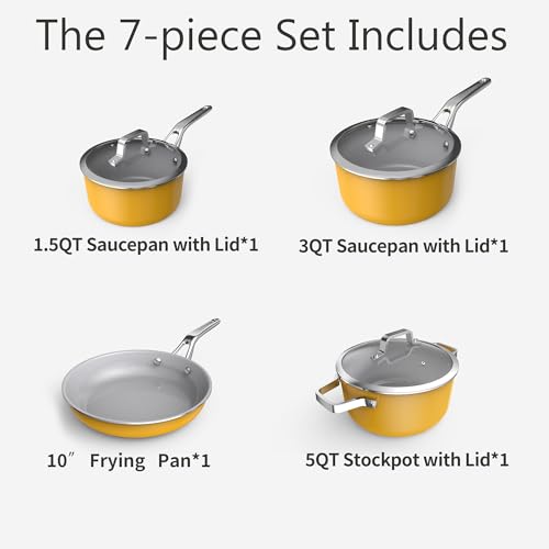 7 Piece Ceramic Cookware Set