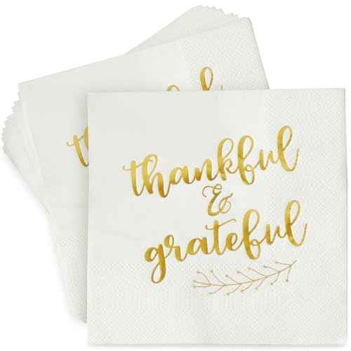 50 Pack Thanksgiving Cocktail Napkins Party Supplies Table Decorations (50 Count)