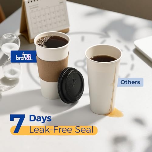 50 Pack 20 oz Disposable Coffee Cups with Lids (50 Count)