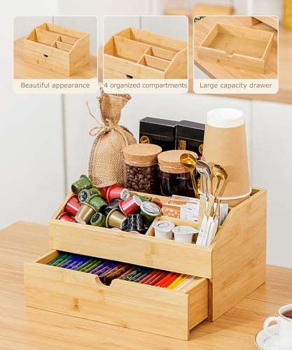 Coffee Bar Organizer Countertop with Drawer