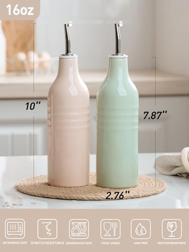 16oz Ceramic Oil Dispenser Bottle (2 Count)