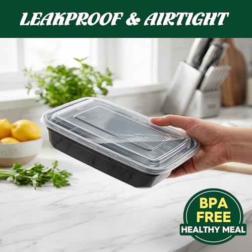 Meal Prep Containers with Lids 32oz 100 Pack (100 Count)