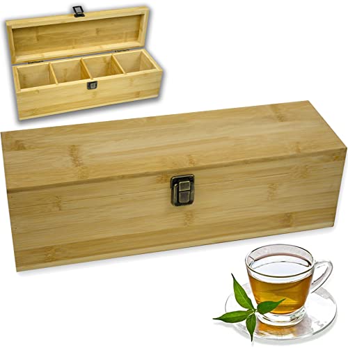Bamboo Tea Organizer Box Chemical Free Eco