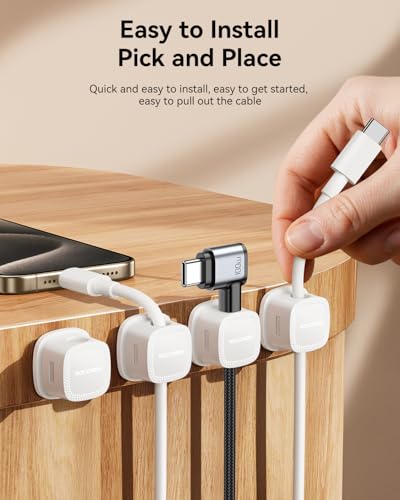 18‑Pack Magnetic Smooth Adjustable Cable Clips Cord Organizer (18 Count)