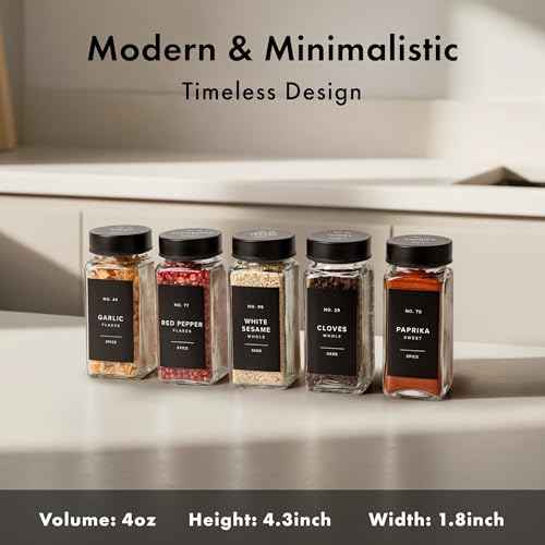 Glass Spice Jars with Label (36 Count)