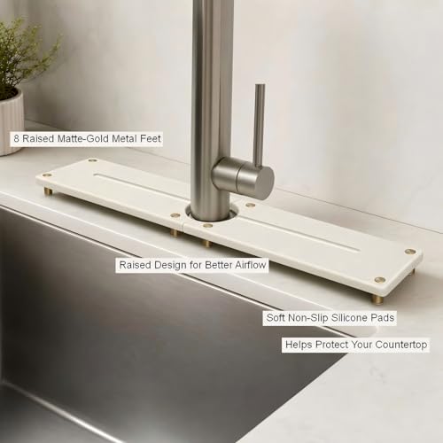 2PCS Stone Faucet Mat for Kitchen Sink