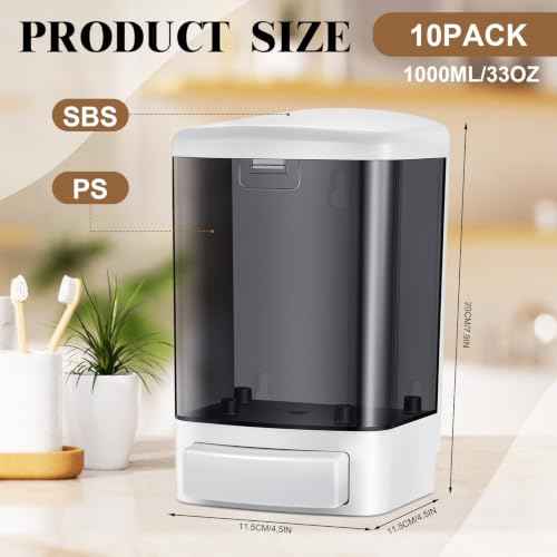 10 Pcs Wall Mounted Soap Dispenser (10 Count)