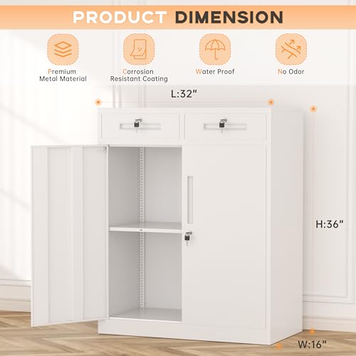 Metal Garage Storage Cabinet with Doors and Shelves
