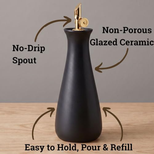 Ceramic Olive Oil Dispenser with Self