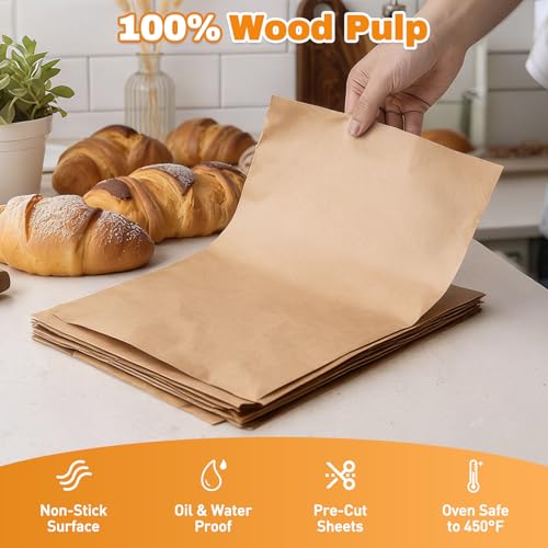 200 PCS Unbleached Parchment Paper for Baking (200 Count)