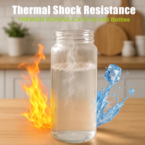 20 oz Glass Water Bottles with Lids