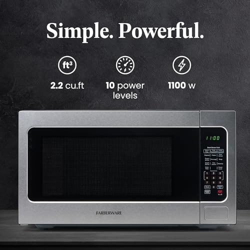 1100W 2.2 cu ft Countertop Microwave Oven With Smart Sensor