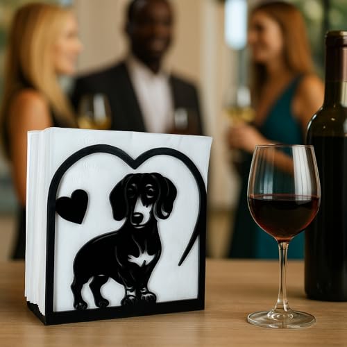 Dachshund & Cat Napkin Holder for Table (2 Count)