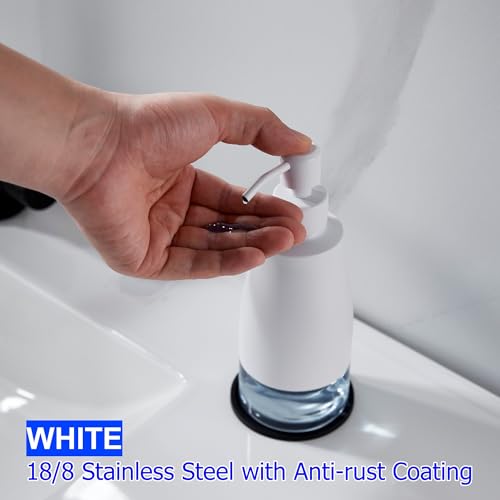 White Soap Dispenser with Coaster and Stickers