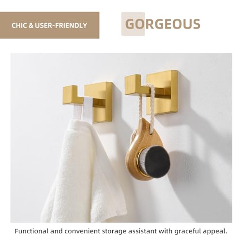 Bathroom Towel Hook Brushed Dark Gold (2 Count)
