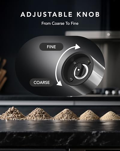 Electric Salt and Pepper Grinder Set Rechargeable (2 Count)