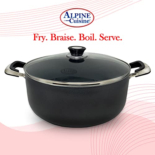 18 Quart Non stick Stock Pot with Tempered Glass Lid and Carrying Handles