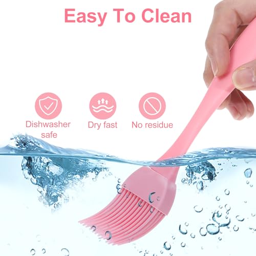 4 Pcs Silicone Basting Pastry Brush Heat Resistant Oil Brush for Cooking Kitchen Food Baking Butter Baster BBQ Grill Dishwasher Safe Multicolor for Sauce Marinade Meat Glazing (4 Count)