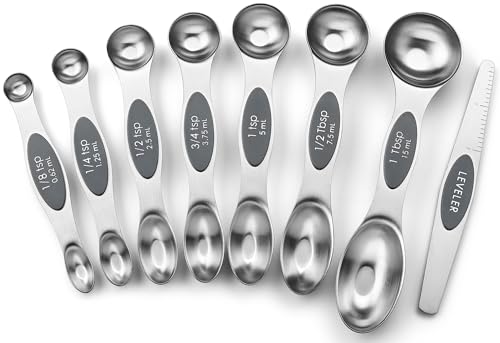 Stainless Steel Magnetic Measuring Spoons Set of 8