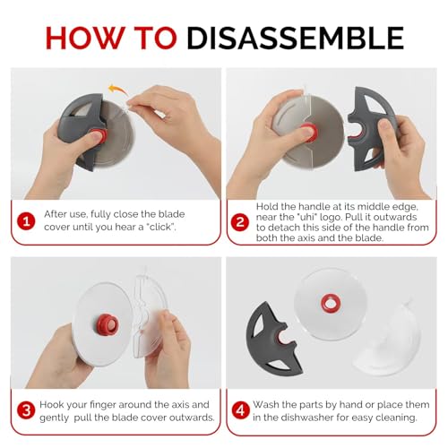4.3" Palm Grip Pizza Cutter with Blade Cover for Thick Crusts
