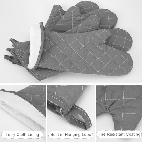 2 Pairs 17 Inch Extra Long Oven Mitts Heat Resistant (4 Count)