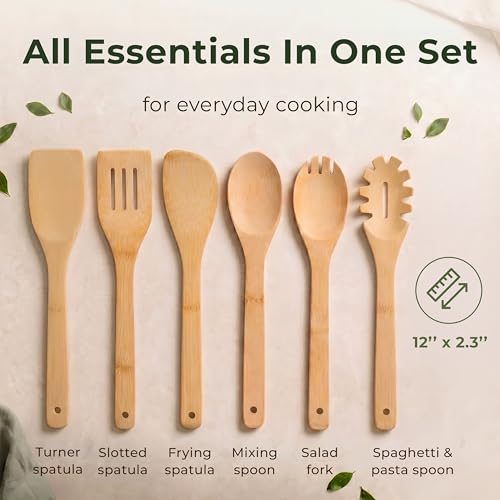 Wooden Spoons for Cooking (6 Count)