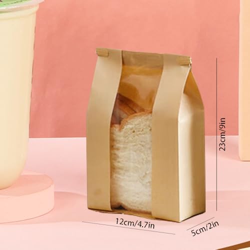 Bread Bag Paper Fold 11.8x4.7x3.5 for Homemade Bakery (30 Count)