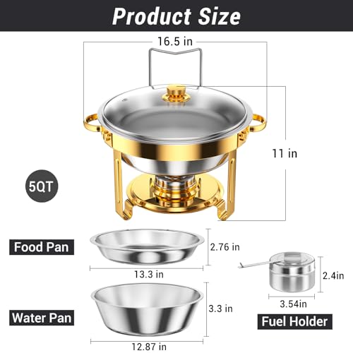 Round Chafing Dishes for Buffet 5 Qt