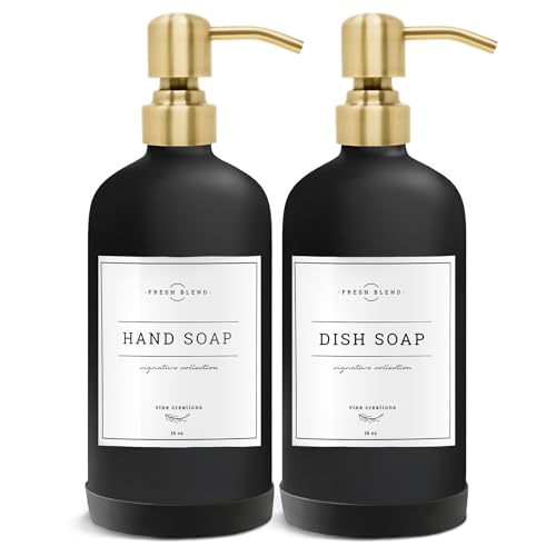 Black Glass Soap Dispenser (2 Count)