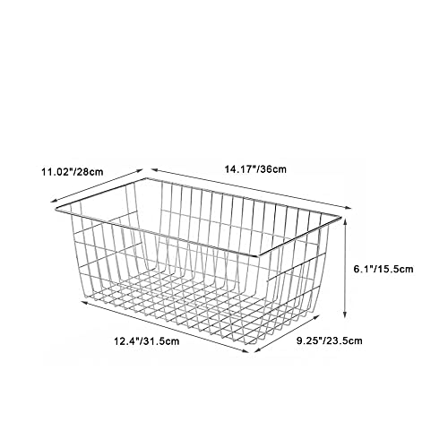 Farmhouse Freezer Bastets Organizer Bin Large Metal Wire Food Storage Organizer Bin Basket (3 Count)