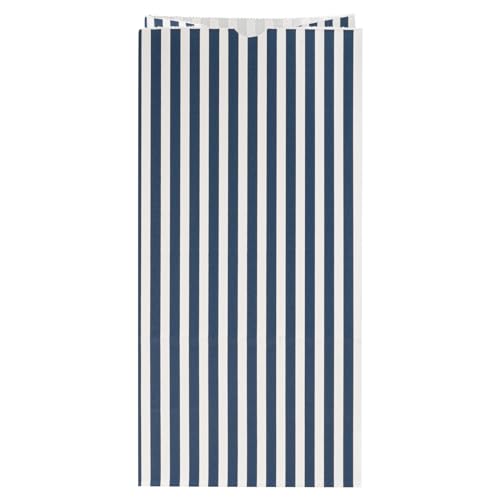 Blue And White Stripe Paper Bag (100 Count)