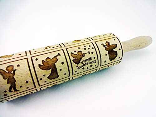 Embossing Rolling Pin for Christmas Cookies